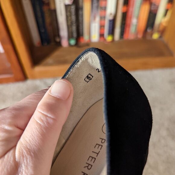 PETER kaiser black suede round toe wedge sz 5 UK euc - Picture 3 of 5